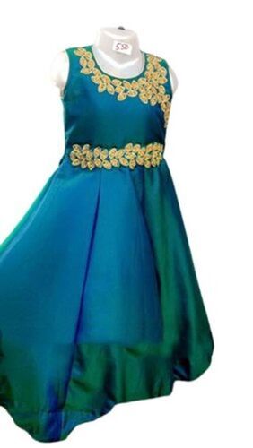 Beautifully Designed Floor Length Stylish Embroidered Kids Silk Gown