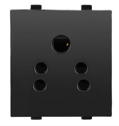 Black Square 16 Amp Polycarbonate 5 Pin Electrical Socket