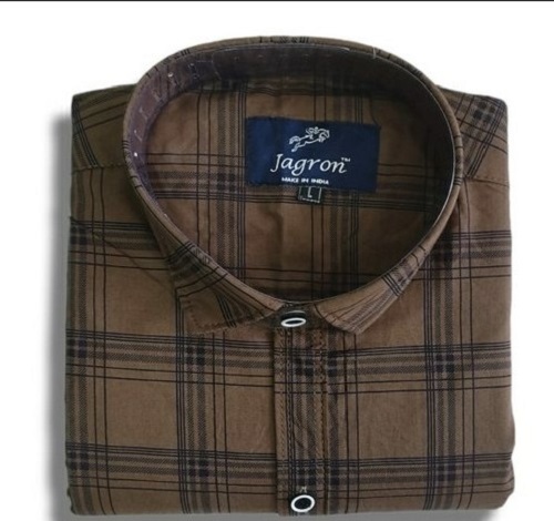 फुल स्लीव ब्रीथेबल और आरामदायक स्ट्रेट कॉलर कॉटन मेन शर्ट्स के साथ चेक किया गया