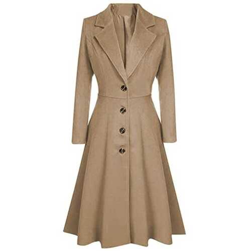 White Ladies Coat For Casual Wear Occasion, Light Brown Color, Regular Fit