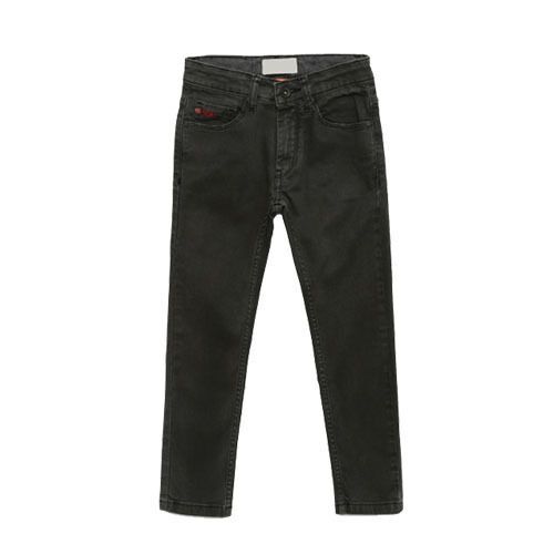 Plain Black Cotton Jeans For Kids - Cotton Relaxed Fit Straight Style Breathable | No Color Fade Wrinkle Free Comfortable with Neat Stitching