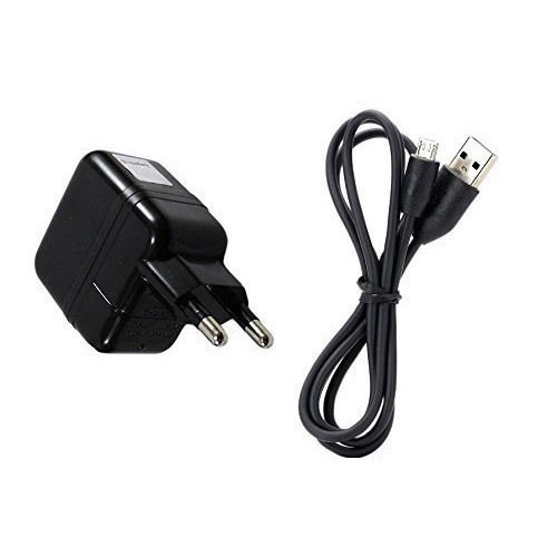 Portable Light In Weight Black 2.4 Amps Usb Wall Charging Adapter With Cable 