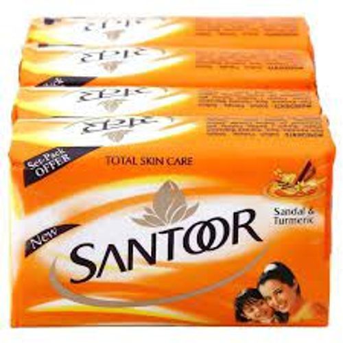 Santoor Sandal and Turmeric Soap 125 G (Pack Of 4)