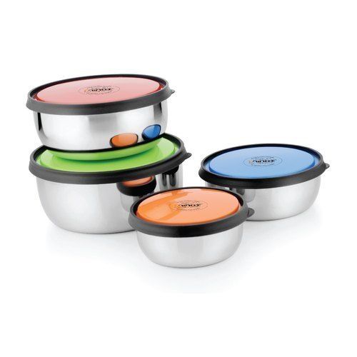 Uninox Double Mould Stainless Steel Lid Bowl Set For Home And Office