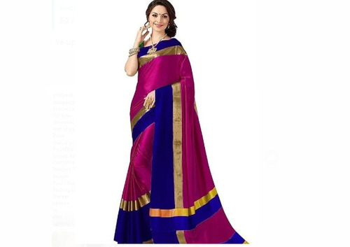 Washable And Breathable Length 5.5 Meter Designer Cotton Silk Ladies Saree