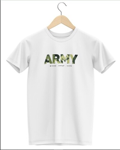 सफेद धोने योग्य और आरामदायक गोल नेक कॉलर कॉटन टी शर्ट