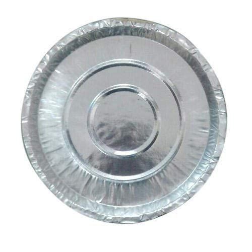 Plain 10 Inches Disposable Round Silver Foil Laminated Paper Plate For Food Serving