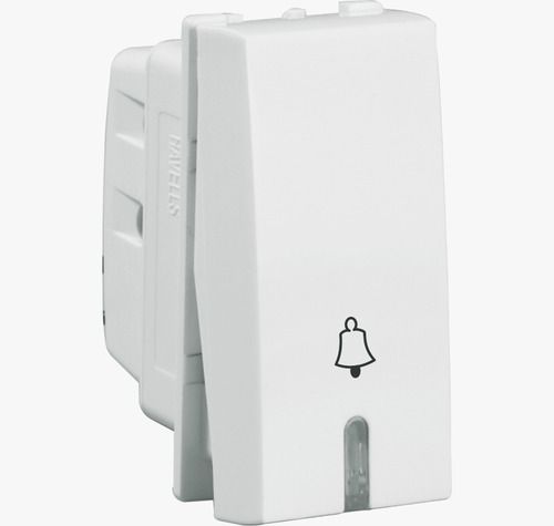 240 Voltage And Rectangular White 2 Way Havells Bell Push Switch 