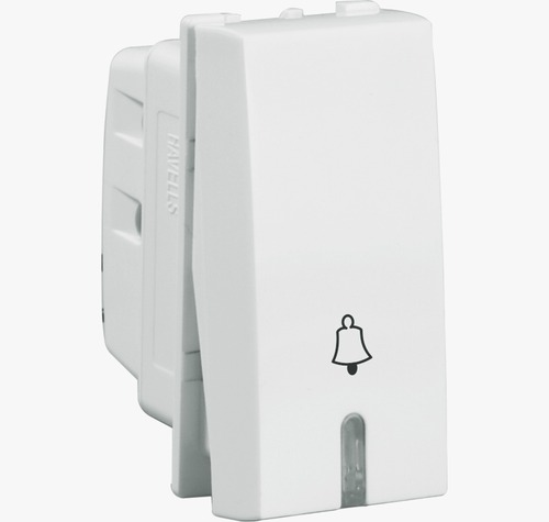 240 वोल्टेज और आयताकार सफेद 2 वे हैवेल्स बेल पुश स्विच