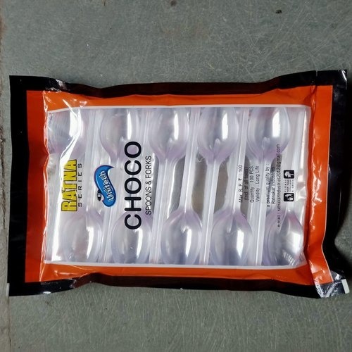 6 इंच लंबाई वाला पारदर्शी और हल्के वज़न का डिस्पोजेबल प्लास्टिक चम्मच