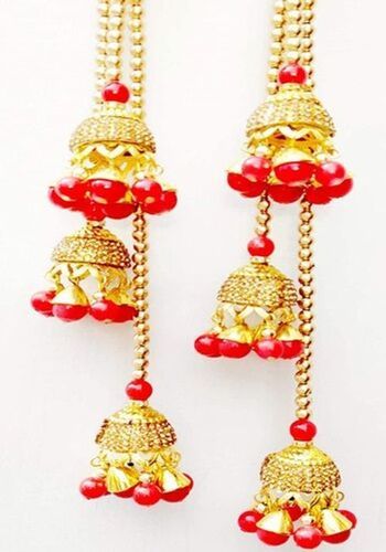 Beads Red And Golden Fancy Latkan For Suit Application: Garment