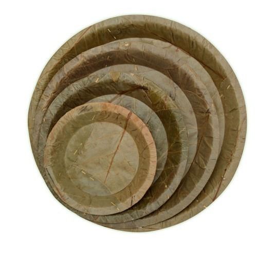 Brown Round Plain Pattern And Light Weight Disposable Paper Plates