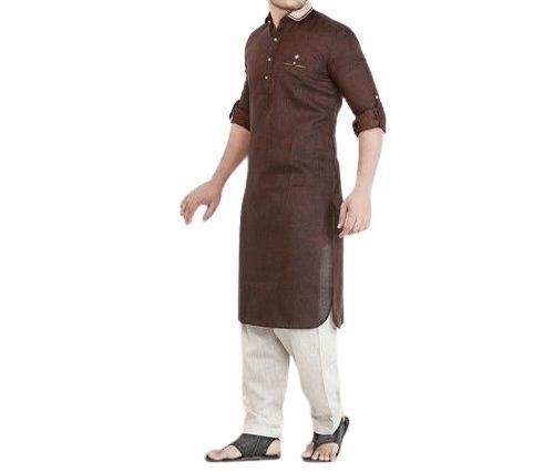 Brown Comfortable To Wear Mens Pathani Suit