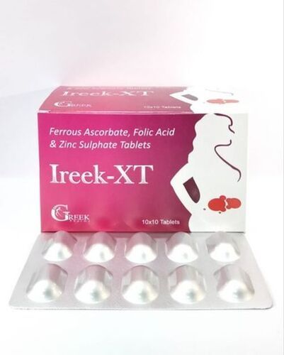 Ireek Xt Ferrous Ascorbate 100 Mg Folic Ascorbate 100 Mg Folic Acid 1.5 Mg Tablet सामान्य दवाएं