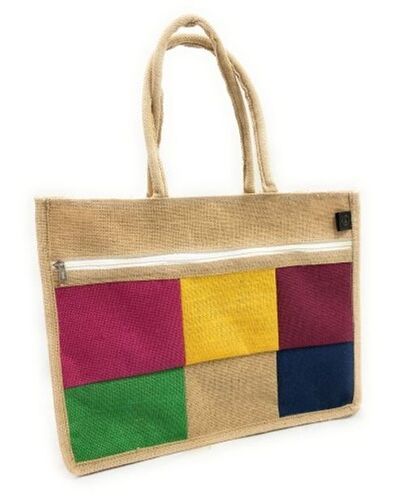 Brown Rope Handle Designer Jute Shopping Bag