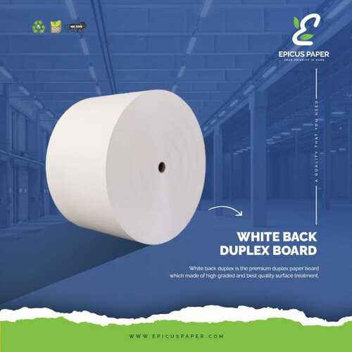 Single Sided White Back Duplex Paper Board With 100-150 Gsm