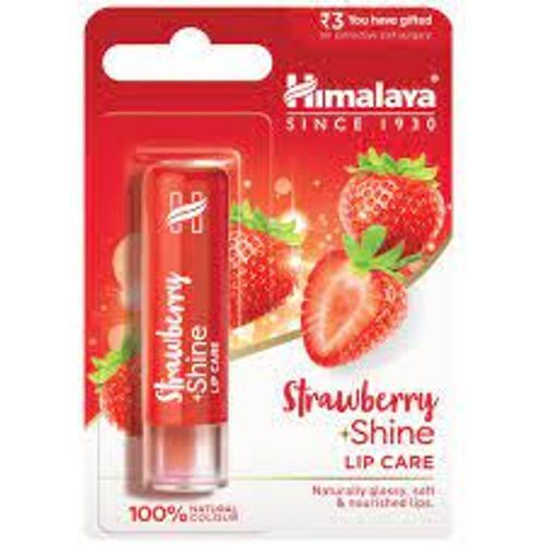 Glitter Effect Water And Smudge Proof Smooth Texture Himalaya'S Strawberry Shine Lip Balm 