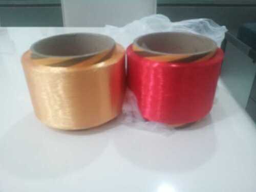 50/48 Sd Polyester Yarn In Golden And Red Color, Circular Textured