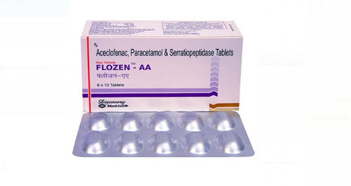 Silver Aceclofenac, Paracetamol And Serratiopeptidase Tablets, Pack Of 6 X 10 Tablets