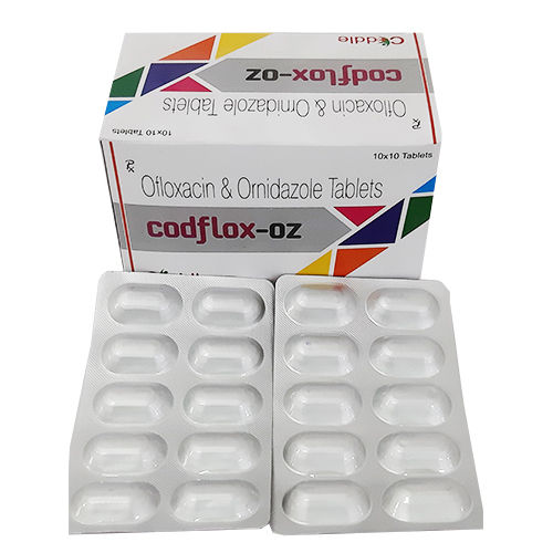 CODFLOX-OZ Ofloxacin And Ornidazole Antibiotic Tablets, 10x10 Alu Alu Pack