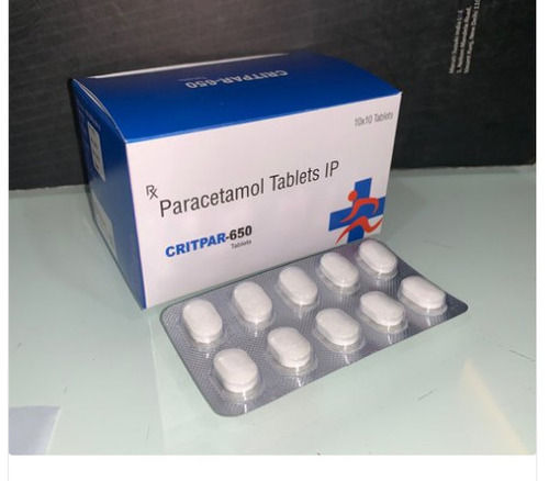 Critpar 650 Paracetamol Tablet IP, 10x10 Tablets