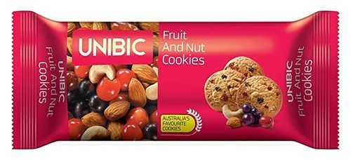 Delicious Healthy Mouthwatering Round Shaped Unibic Fruit & Nut Cookies, 75g