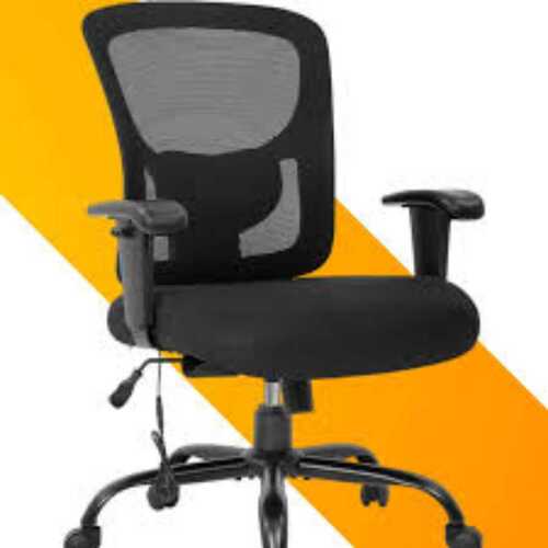 High Back Office Chair In Black Color With Adjustable Seat Height, Stainless Steel Legs Expiration Date: 2 Years