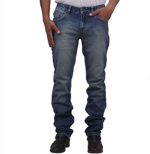 Mens Washable Regular Fit Casual Wear Stretchable Blue Denim Jeans