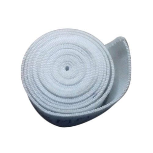 Plain Polyester Fiber Elastic Band Tape In 8 Mm Size For Garments White Colo