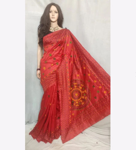 Printed Pattern Ethnic Wear With Blouse Piece Cotton Silk Saree