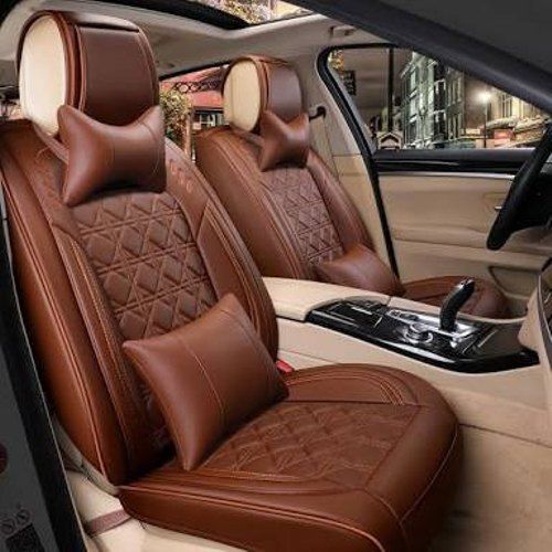 Soft and Comfortable Dark Brown Color Leather Car Seat Cover for Front