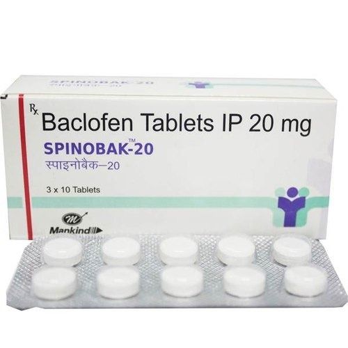 Spinobak Baaclofen Tablets Ip 20 Mg Pack Of 3 X 10 Tablets