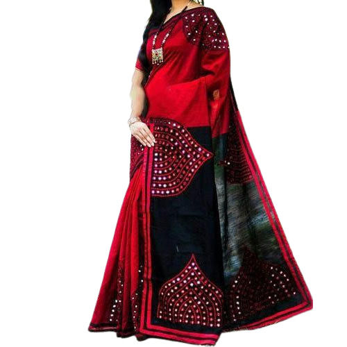 Red Aari Work Sarees For Party Wear