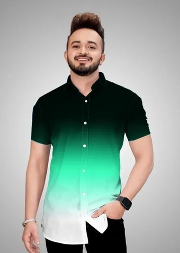 Comfortable And Washable Short Sleeves Casual Wear Men Cotton Shirt