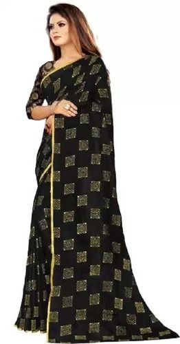 Comfortable Daily Wear Printed Pattern Fancy Chiffon Saree With Blouse Piece