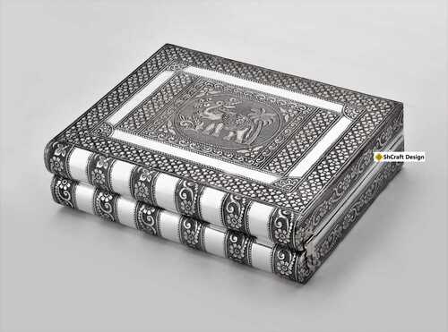 Crafted sweet box For Gifting With Silve Finish And Rectangular Shape