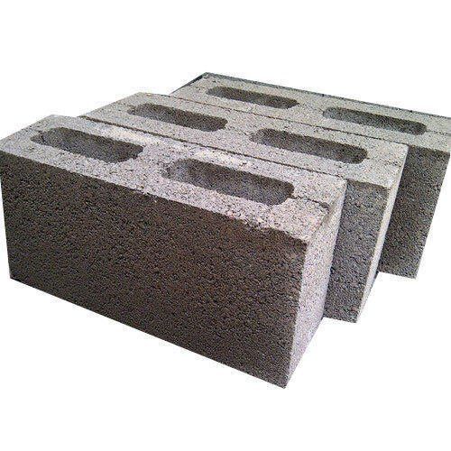 Fire and Heat Resistant Grey Solid Rectangle Hollow Bricks for Partition Walls