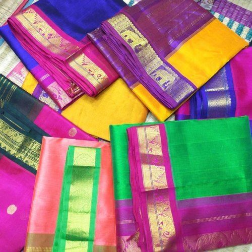 Elegant Kanjivaram Korvai Silk Saree with Bird and Flower Motifs