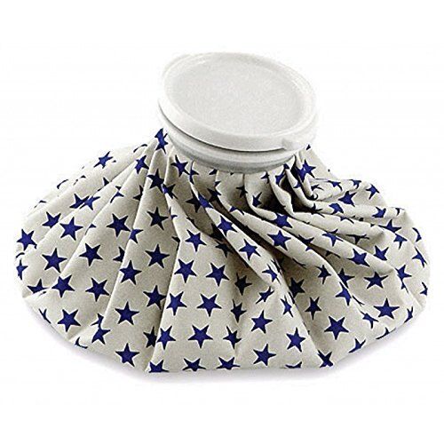 Pack Of 1 Liter Blue And White Printed Pattern Rubber Ice Bag,
