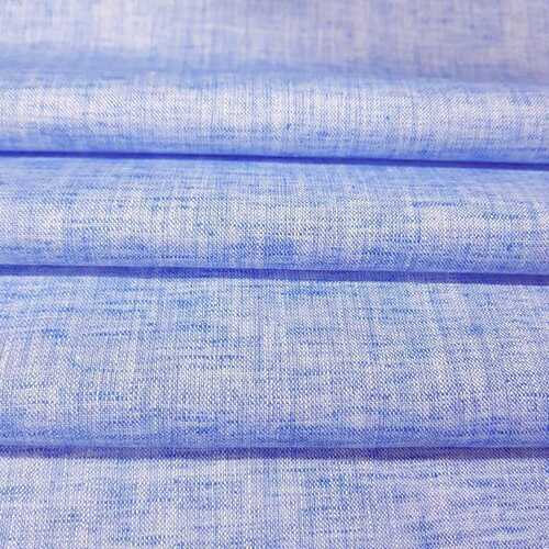 Soft and Comfortable Blue Color Plain Dyed Pure Unstitched Cotton Shirt Fabric