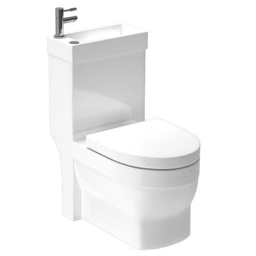 Square Shape White Color Ceramic Toilet Commode