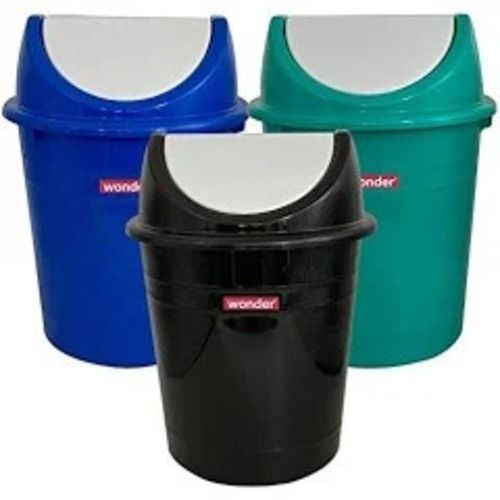  50 Liters Capacity Cylindrical Black Blue And Sky Blue Plastic Dustbins