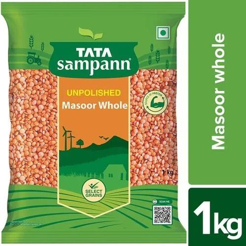 1 Kilogram Pack Size Food Grade Red Whole Tata Sampann Masoor Dal Application: Industrial