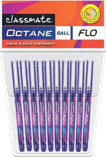 Multicolour 10 Peace Pack Size Round Classmate Octane Flo Ball Pen