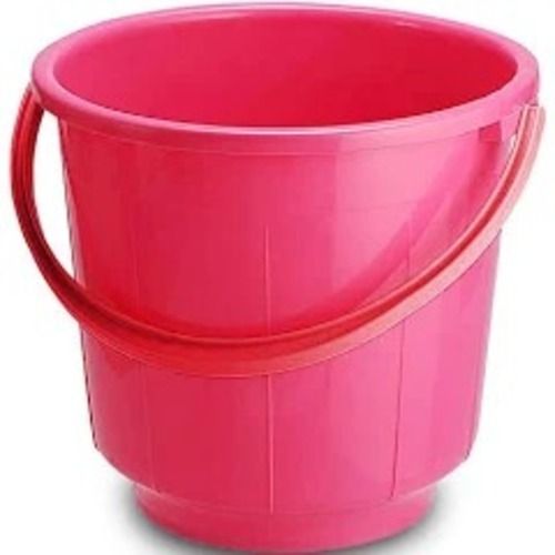 15 Liters Capacity 3 Mm Thick Cylindrical Dark Pink Plastic Buckets