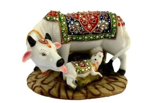 5x3x3 Inches Size Handicraft Decorative Marble Cow And Calf Statue Showpiece