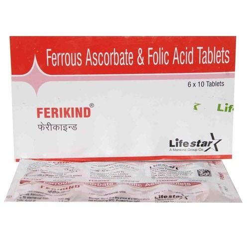 Ferrous Ascorbate And Folic Acid Tablets (Pack Size 6 X 10 Tablets)