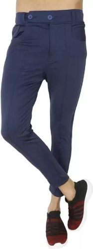 High Quality Mens Slim Fit Plain Dyed Button Closure Stretchable Lycra Formal Trouser