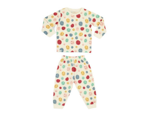 Multicolor Modern Full Sleeves Washable Round Neck Printed Kids Casual Wear Set