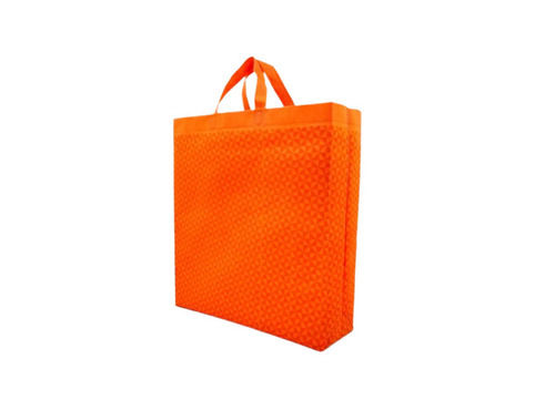 Direct Dye Orange Design Printed Length 16 Inch With Handles Capacity 10Kg Non Woven Carry Bags